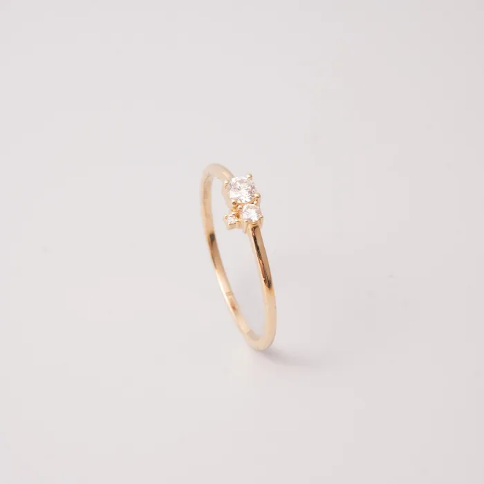 the trio engagement ring solid gold fejn PWD Rings