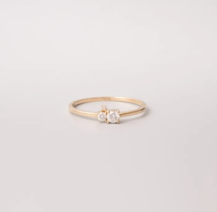 the trio engagement ring solid gold fejn PWD Rings
