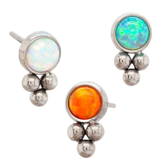 threadless 11HT3 Haute Couture Opal Bezel Pin LeRoi Earrings