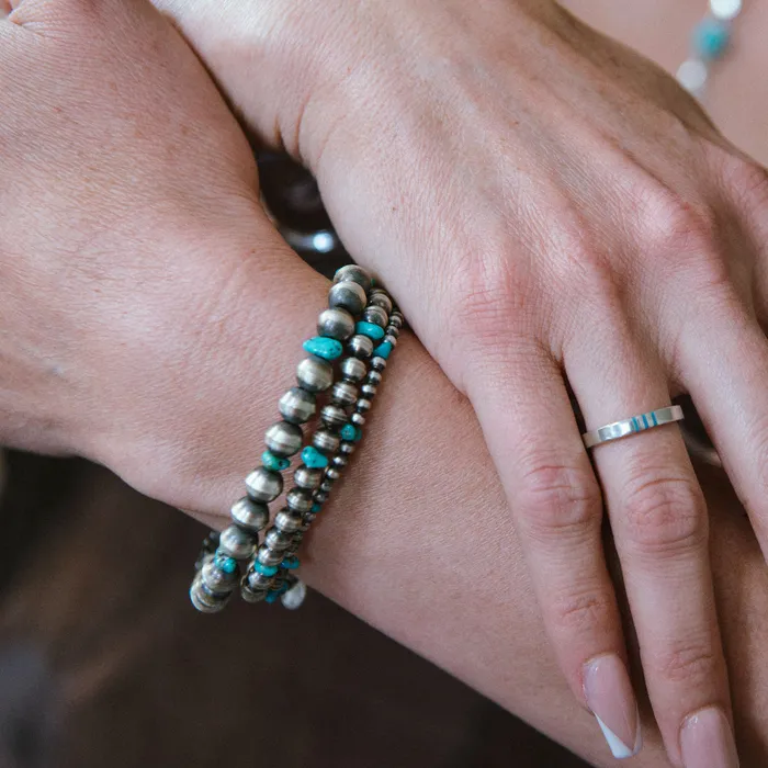 Turquoise Skies Bracelets Desert Blossom Turquoise Desert Pearls Bracelet Set