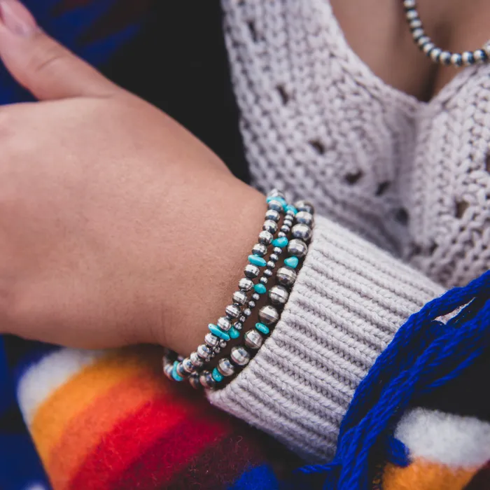 Turquoise Skies Bracelets Desert Blossom Turquoise Grand Pearls Bracelet 7mm