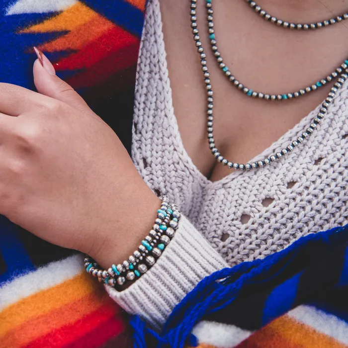 Turquoise Skies Bracelets Desert Blossom Turquoise Grand Pearls Bracelet 7mm