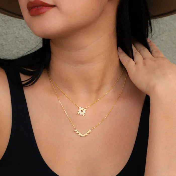 Turquoise Skies Necklaces SkyWeaver Gold Thunderbird Pendant
