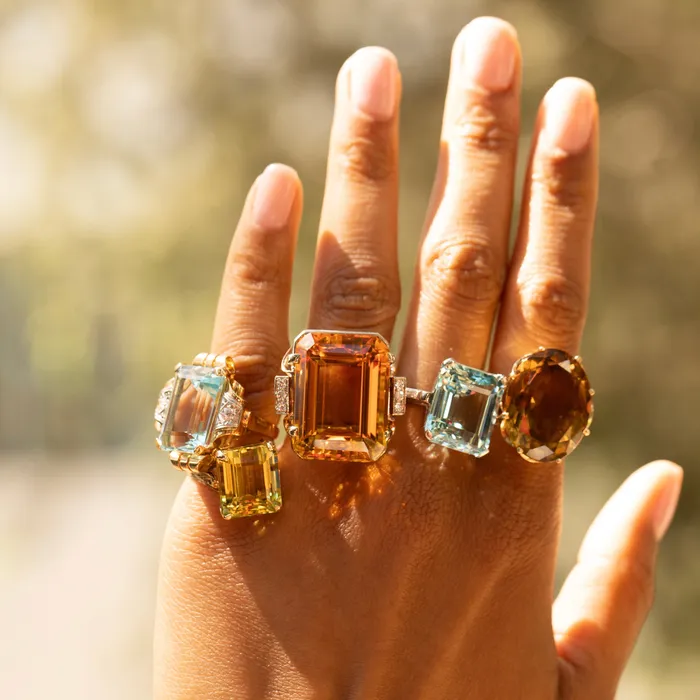 Vintage Large Retro Aquamarine Diamond 14K Gold and Platinum Ring Rings