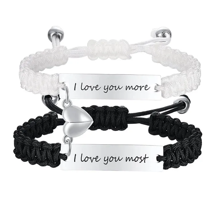 worldnetgifts Bracelets Magnetic Couple Bracelet Black and White Set