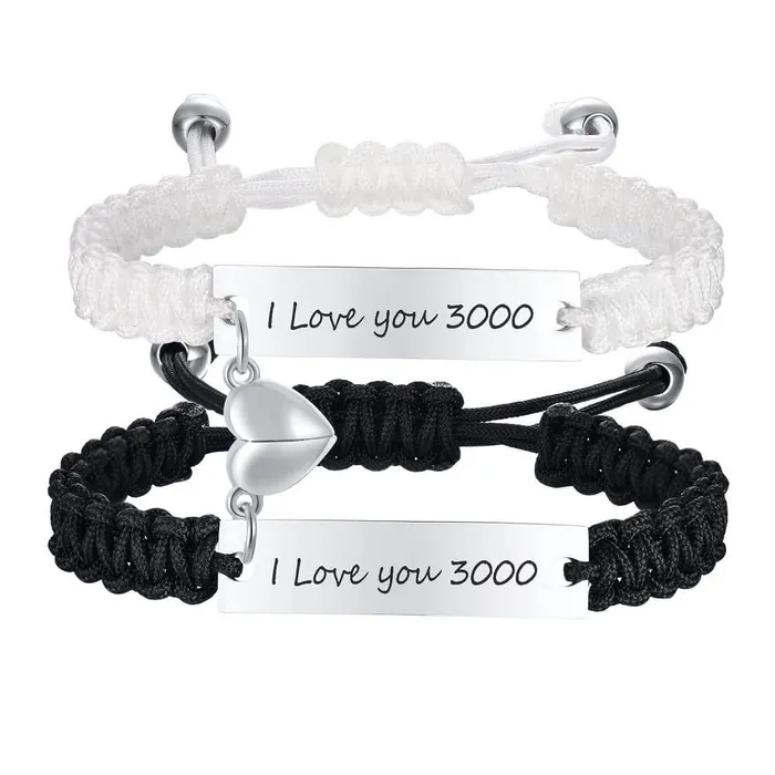 worldnetgifts Bracelets Magnetic Couple Bracelet Black and White Set
