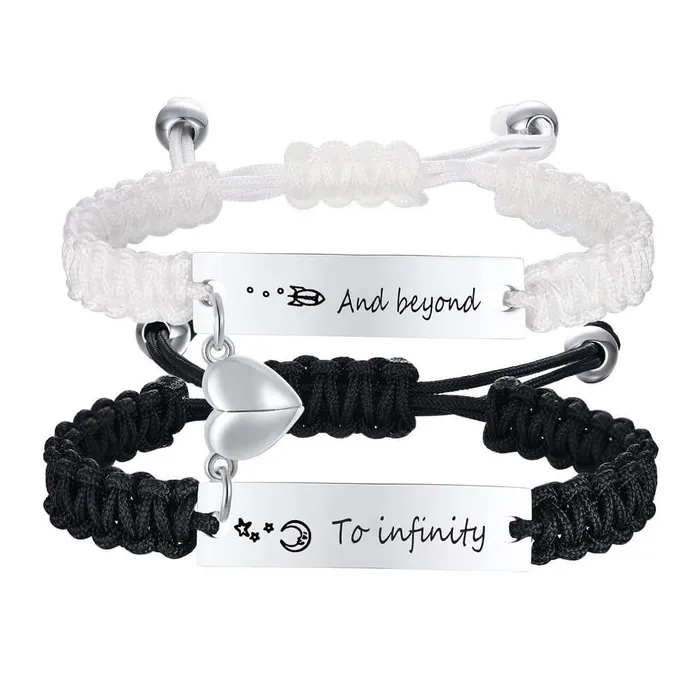 worldnetgifts Bracelets Magnetic Couple Bracelet Black and White Set