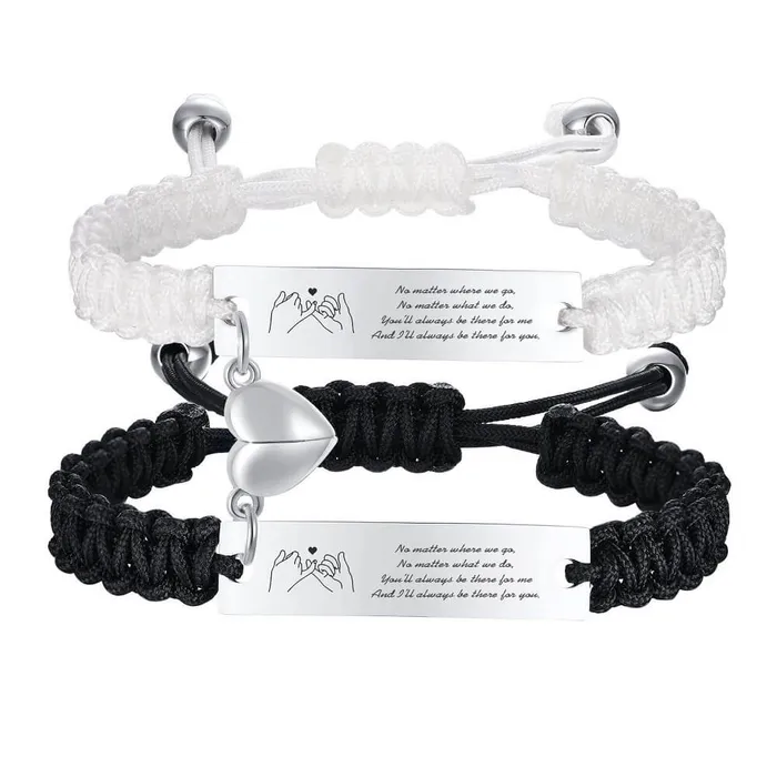 worldnetgifts Bracelets Magnetic Couple Bracelet Black and White Set