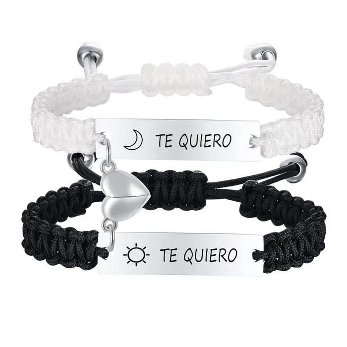worldnetgifts Bracelets Magnetic Couple Bracelet Black and White Set