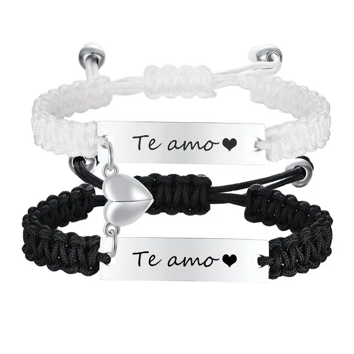 worldnetgifts Bracelets Magnetic Couple Bracelet Black and White Set