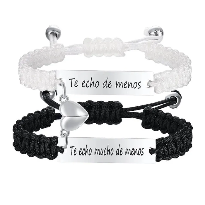 worldnetgifts Bracelets Magnetic Couple Bracelet Black and White Set