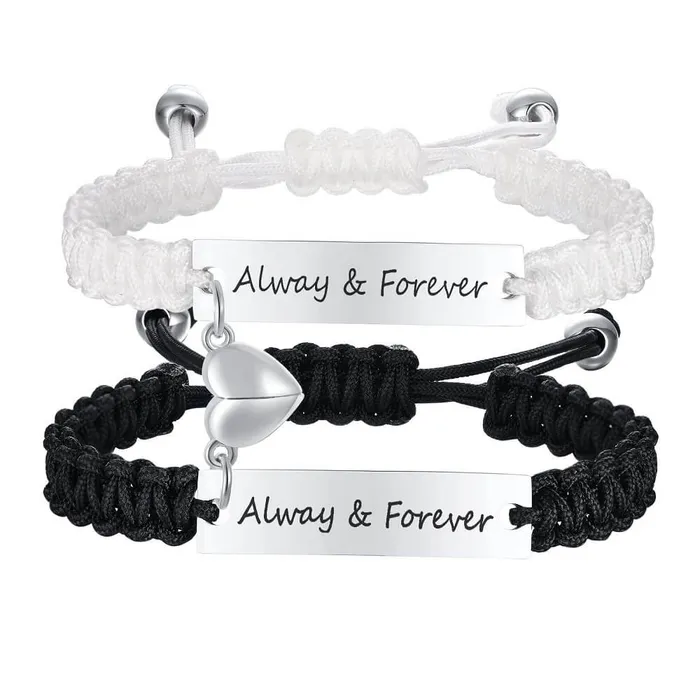 worldnetgifts Bracelets Magnetic Couple Bracelet Black and White Set