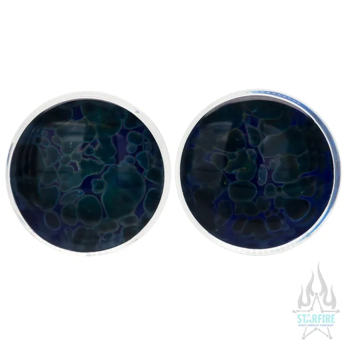 Zoa Glass Plugs Blue Moon Gorilla Glass Rings