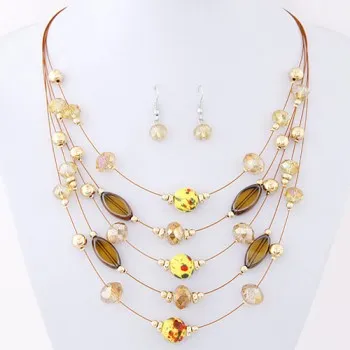 01 Necklaces N121 Fun Earth Tone Necklace with FREE Earrings