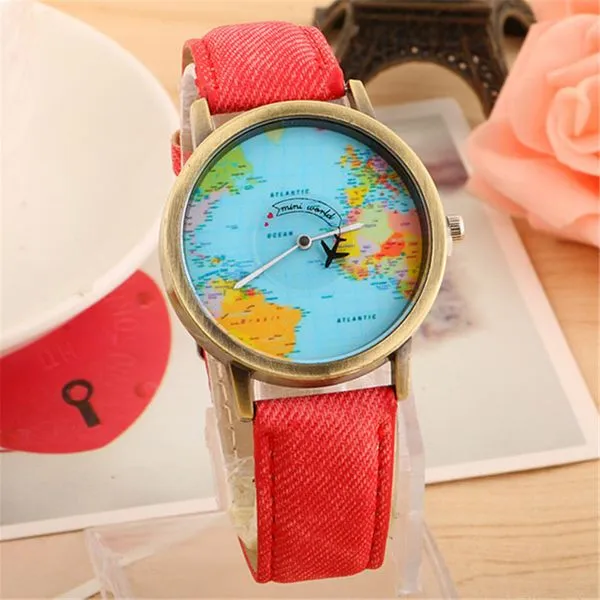 01 Rings W105 Red Band Globe Collection Quartz Watch