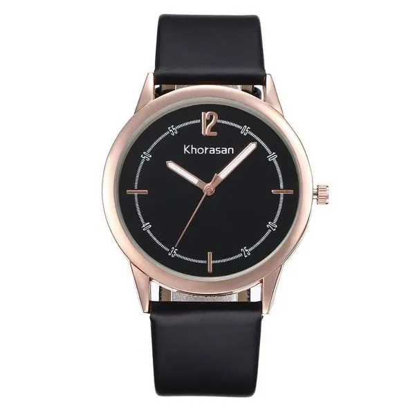 01 Rings W252 Rose Gold Black Band Quartz Watch
