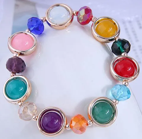 02 Bracelets B305 Multi Color Bead Bracelet