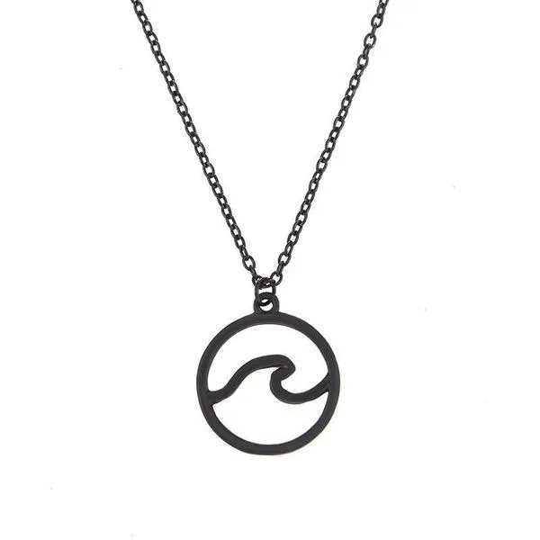 02 Necklaces N229 Black Wave Necklace With FREE Earrings
