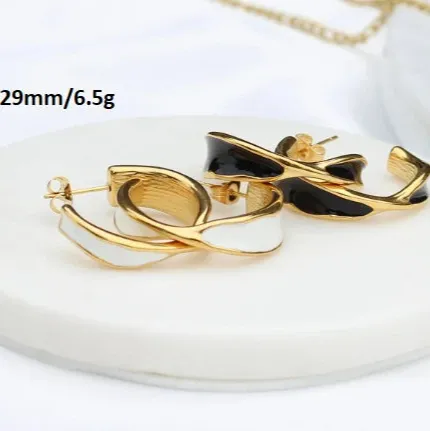 18k GoldFilled Enamel Hoop Earrings Jewelvers Earrings 18k GoldFilled Enamel Hoop Earrings Jewelvers Earrings