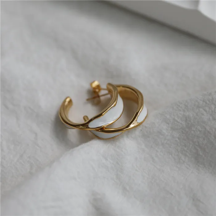 18k GoldFilled Enamel Hoop Earrings Jewelvers Earrings 18k GoldFilled Enamel Hoop Earrings Jewelvers Earrings
