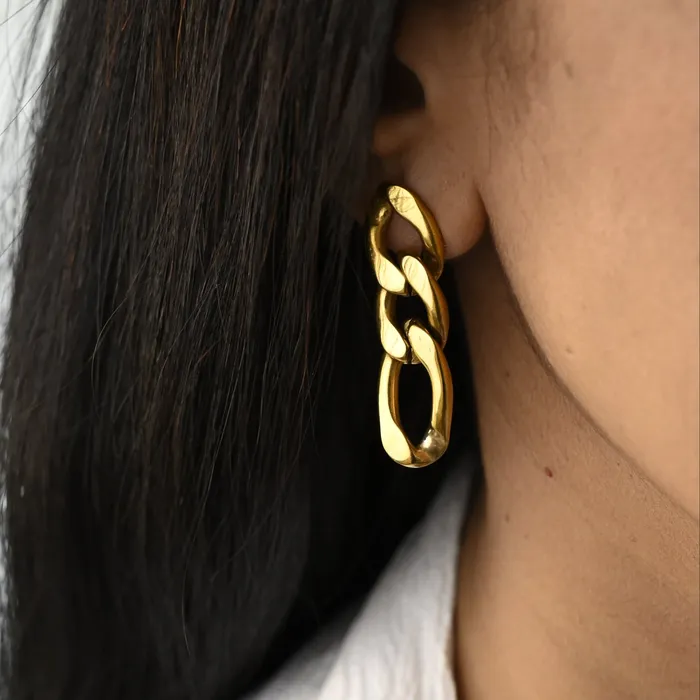 18K GoldFilled Figaro Link Chain Earrings Jewelvers Earrings