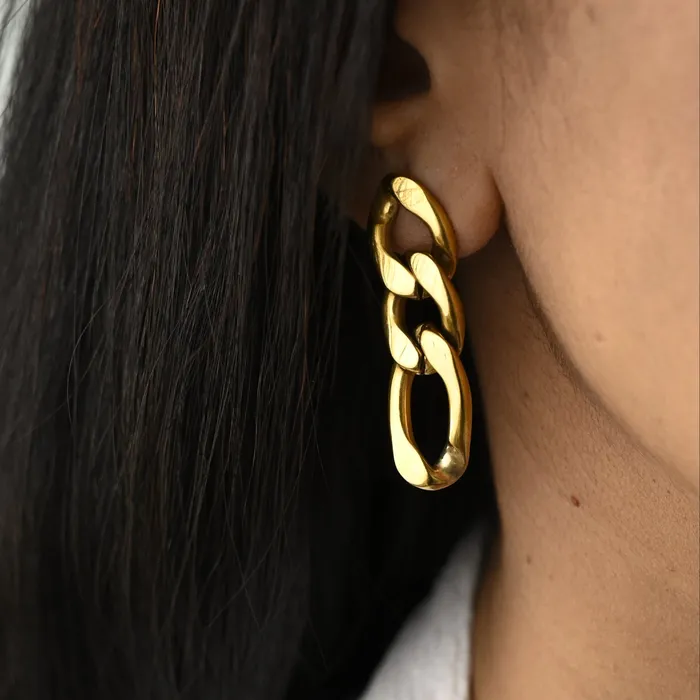 18K GoldFilled Figaro Link Chain Earrings Jewelvers Earrings 18K GoldFilled Figaro Link Chain Earrings Jewelvers Earrings