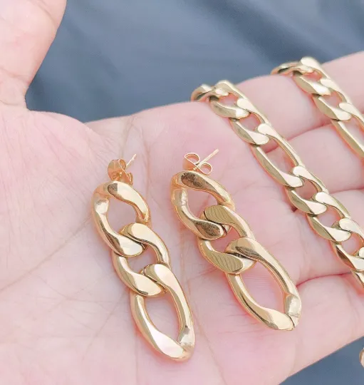 18K GoldFilled Figaro Link Chain Earrings Jewelvers Earrings 18K GoldFilled Figaro Link Chain Earrings Jewelvers Earrings