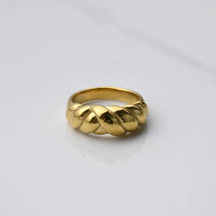 18K GoldFilled Twisted Dome Ring for Women Jewelvers Rings 18K GoldFilled Twisted Dome Ring for Women Jewelvers Rings