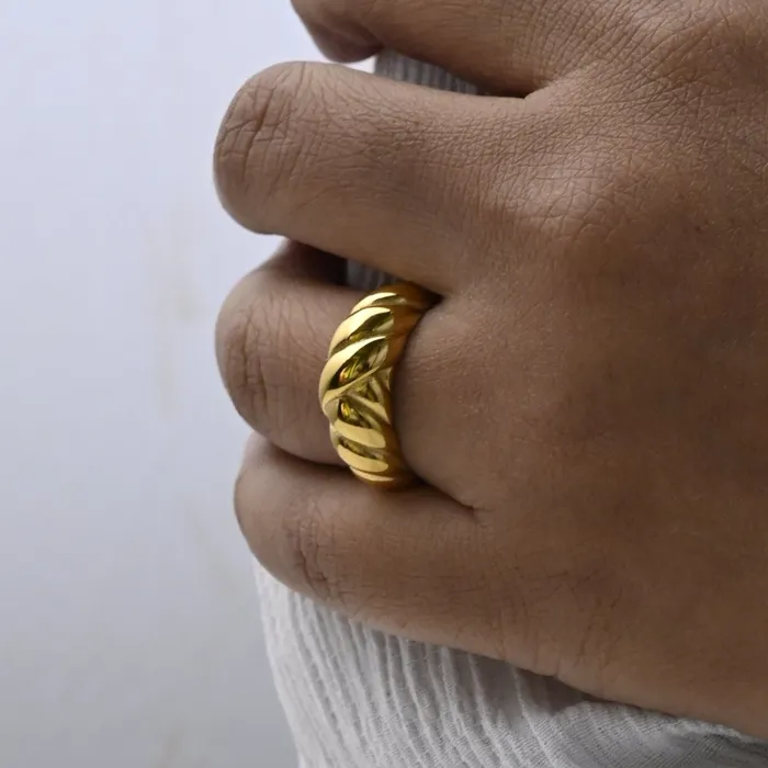 18K GoldFilled Twisted Dome Ring for Women Jewelvers Rings 18K GoldFilled Twisted Dome Ring for Women Jewelvers Rings