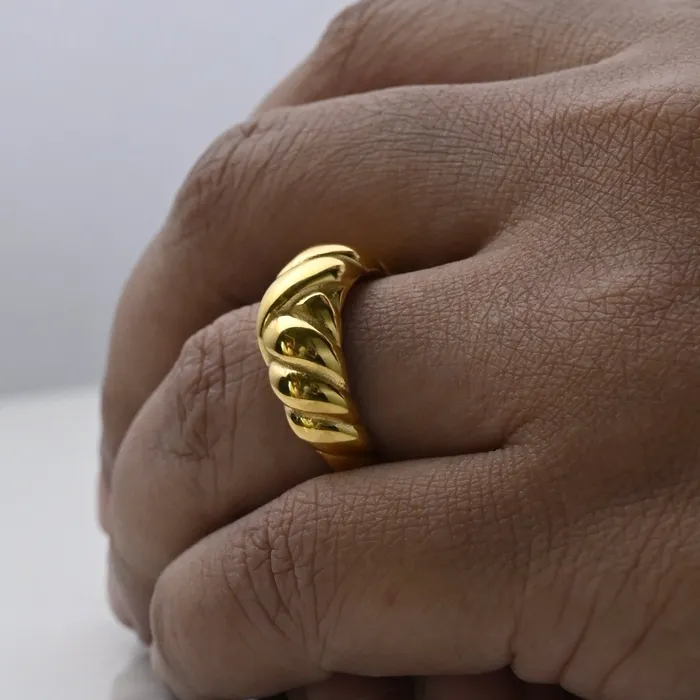 18K GoldFilled Twisted Dome Ring for Women Jewelvers Rings 18K GoldFilled Twisted Dome Ring for Women Jewelvers Rings