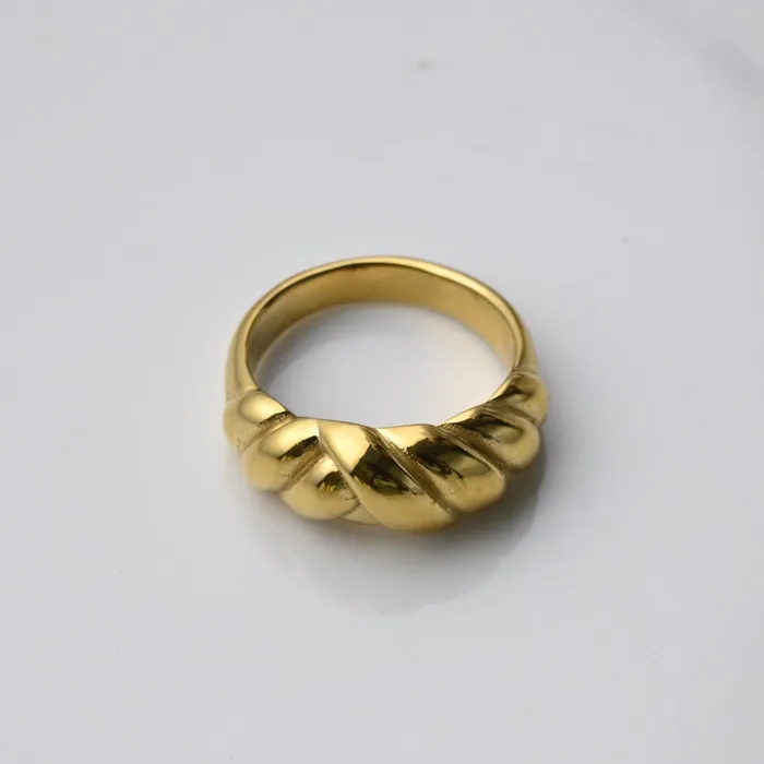 18K GoldFilled Twisted Dome Ring for Women Jewelvers Rings 18K GoldFilled Twisted Dome Ring for Women Jewelvers Rings