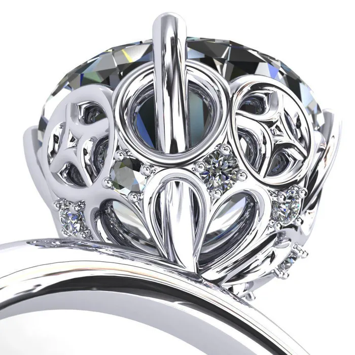 1st Star Round Center Stone Engagement Ring Fire Brilliance Rings