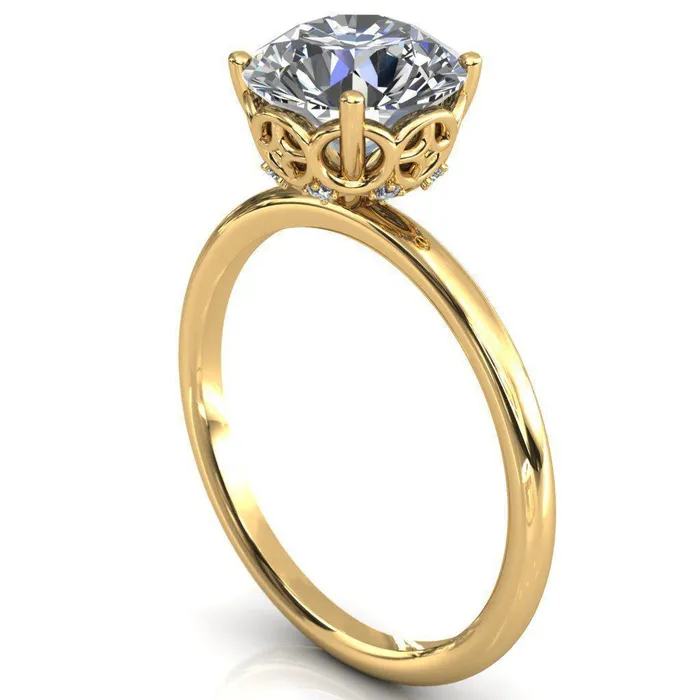 1st Star Round Center Stone Engagement Ring Fire Brilliance Rings