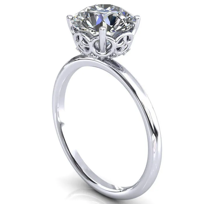 1st Star Round Center Stone Engagement Ring Fire Brilliance Rings