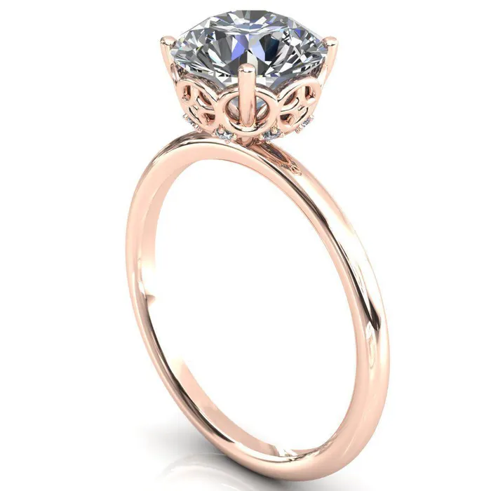 1st Star Round Center Stone Engagement Ring Fire Brilliance Rings