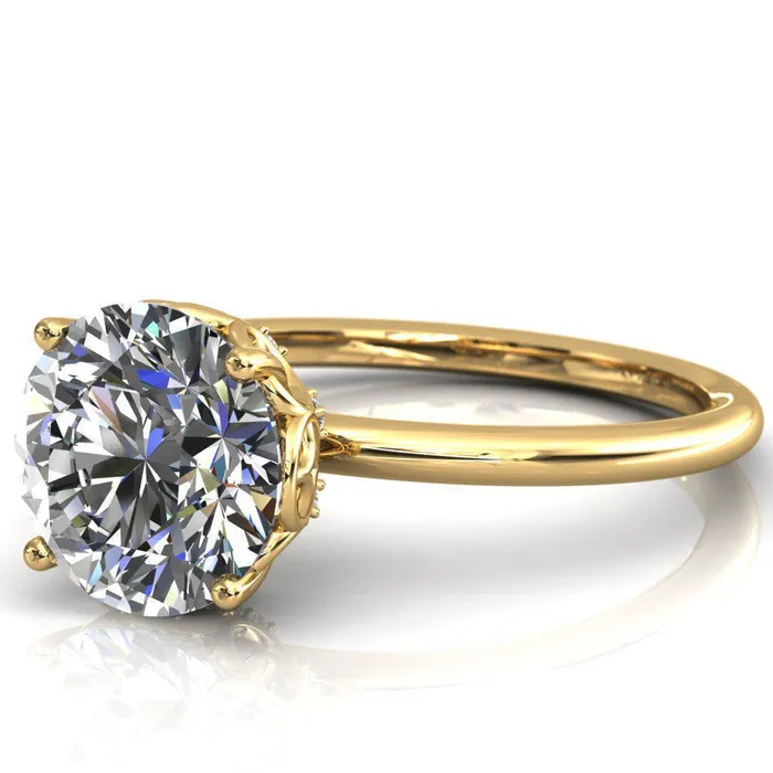1st Star Round Center Stone Engagement Ring Fire Brilliance Rings