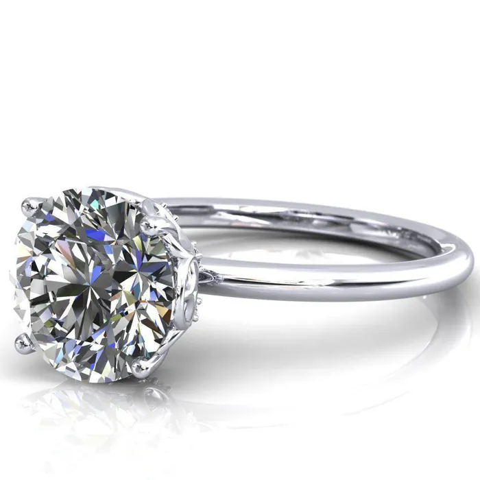 1st Star Round Center Stone Engagement Ring Fire Brilliance Rings