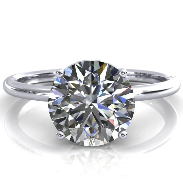 1st Star Round Center Stone Engagement Ring Fire Brilliance Rings