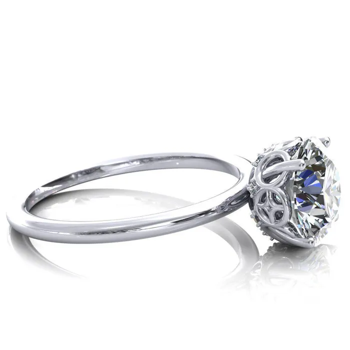 1st Star Round Center Stone Engagement Ring Fire Brilliance Rings