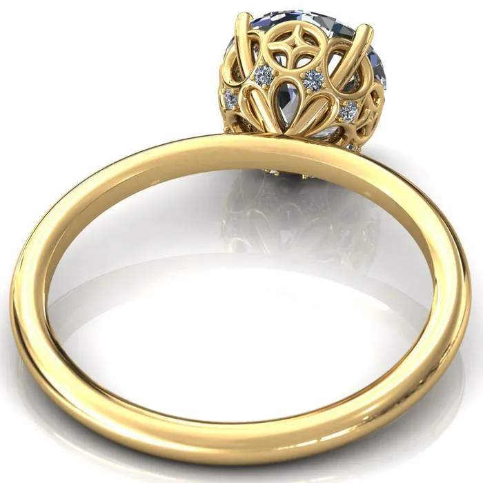 1st Star Round Center Stone Engagement Ring Fire Brilliance Rings
