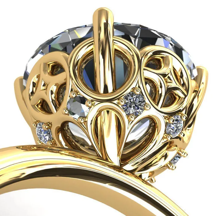 1st Star Round Center Stone Engagement Ring Fire Brilliance Rings