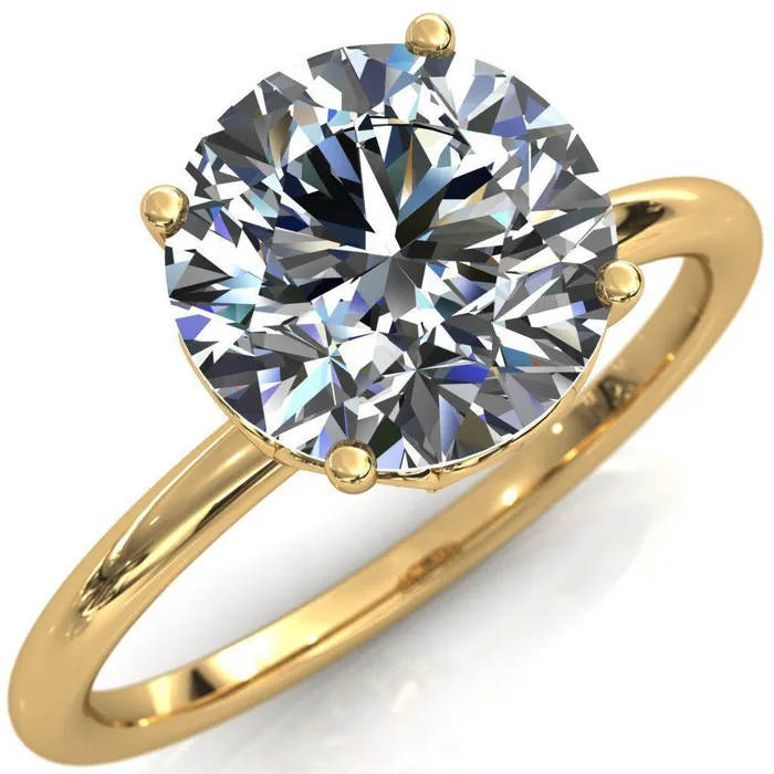 1st Star Round Center Stone Engagement Ring Fire Brilliance Rings