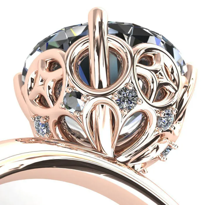 1st Star Round Center Stone Engagement Ring Fire Brilliance Rings