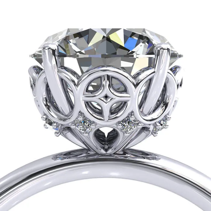 1st Star Round Center Stone Engagement Ring Fire Brilliance Rings