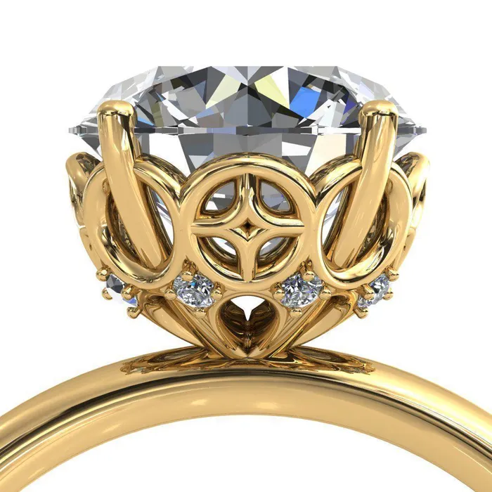 1st Star Round Center Stone Engagement Ring Fire Brilliance Rings