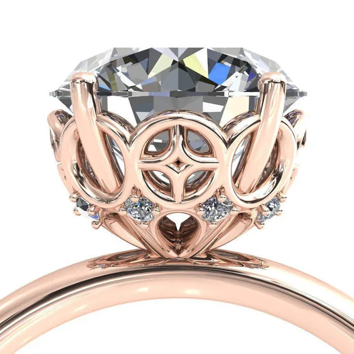 1st Star Round Center Stone Engagement Ring Fire Brilliance Rings