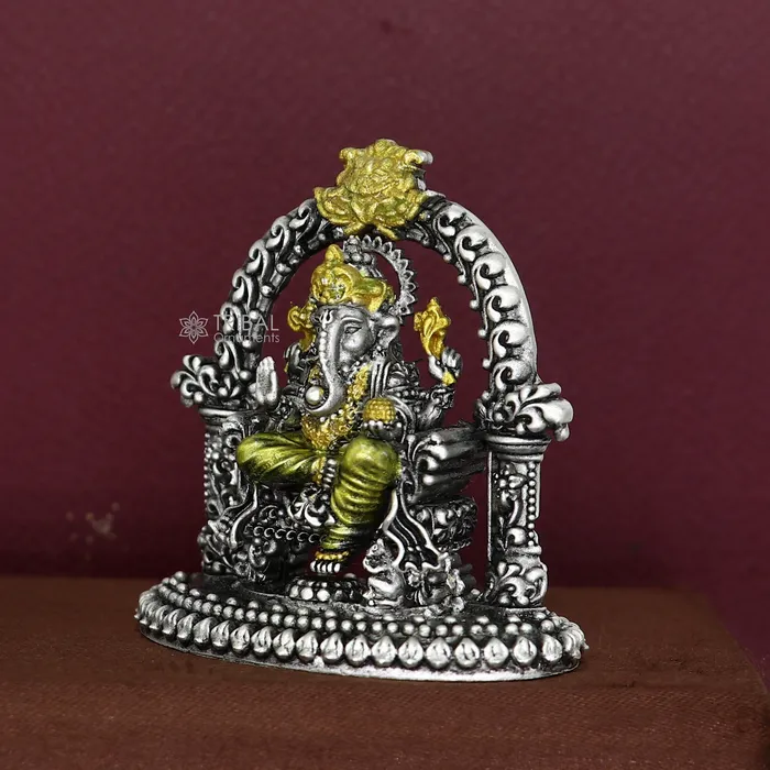 20 Small Divine 925 Sterling silver Lord Ganesh Idol Pooja Articles Silver Idols Ganesha statue sculpture Diwali puja figurine art676 TRIBAL ORNAMENTS Rings