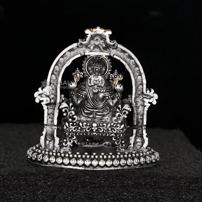 20 Small Divine 925 Sterling silver Lord Ganesh Idol Pooja Articles Silver Idols Ganesha statue sculpture Diwali puja figurine art676 TRIBAL ORNAMENTS Rings