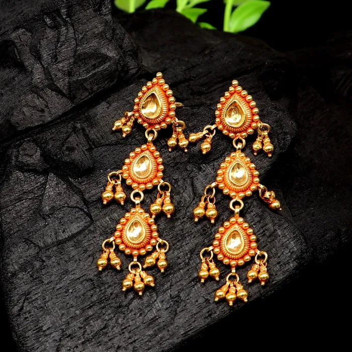 22Kt yellow gold handmade Vintage antique tussi design earring gorgeous brides gifting stud earring drop dangle wedding jewelry ear130 TRIBAL ORNAMENTS Earrings 22Kt yellow gold handmade Vintage antique tussi design earring gorgeous brides gifting stud earring drop dangle wedding jewelry ear130 TRIBAL ORNAMENTS Earrings