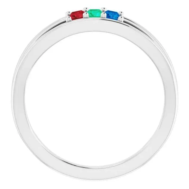 3Stone Family Negative Space Ring Fire Brilliance Rings